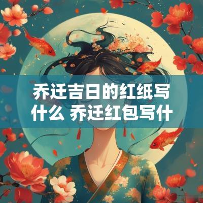 乔迁吉日的红纸写什么 乔迁红包写什么字