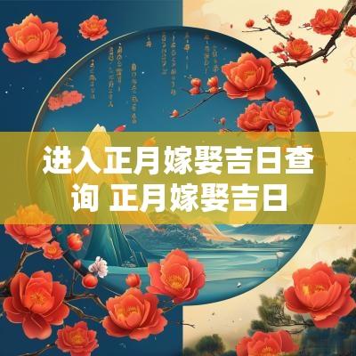 进入正月嫁娶吉日查询 正月嫁娶吉日