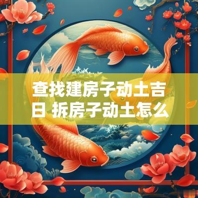 查找建房子动土吉日 拆房子动土怎么算吉日