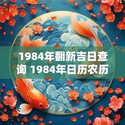 1984年翻新吉日查询 1984年日历农历阳历表查询