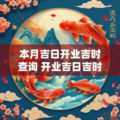 本月吉日开业吉时查询 开业吉日吉时查询