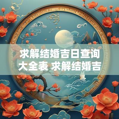 求解结婚吉日查询大全表 求解结婚吉日查询大全表图片