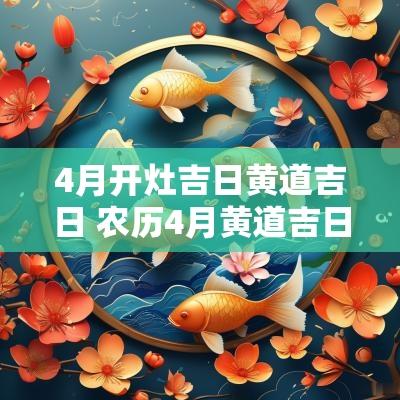 4月开灶吉日黄道吉日 农历4月黄道吉日查询2025新灶生火