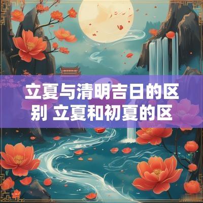 立夏与清明吉日的区别 立夏和初夏的区别