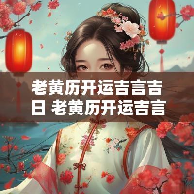 老黄历开运吉言吉日 老黄历开运吉言吉日大全