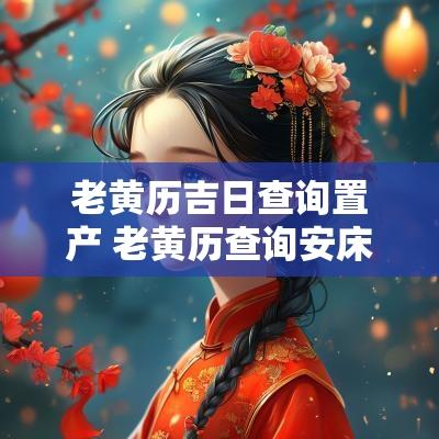 老黄历吉日查询置产 老黄历查询安床吉日