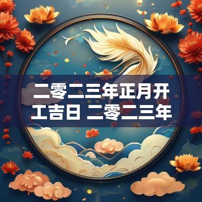 二零二三年正月开工吉日 二零二三年正月哪天开工好