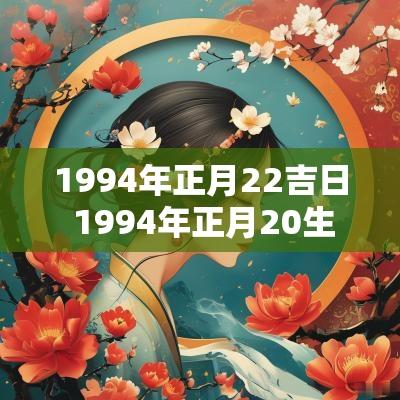 1994年正月22吉日 1994年正月20生女命运好吗