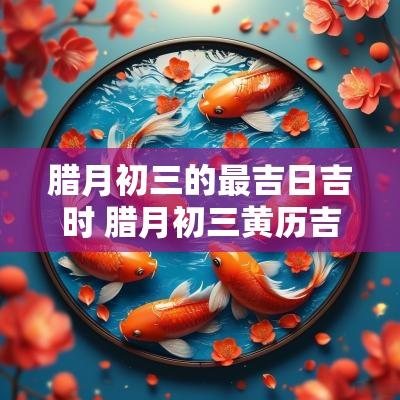 腊月初三的最吉日吉时 腊月初三黄历吉日查询