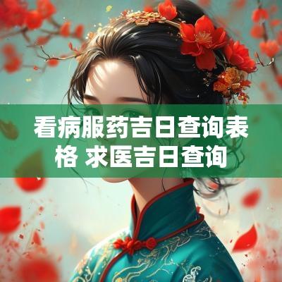 看病服药吉日查询表格 求医吉日查询