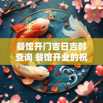 餐馆开门吉日吉时查询 餐馆开业的祝福语