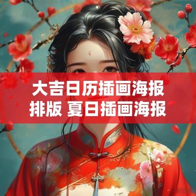 大吉日历插画海报排版 夏日插画海报
