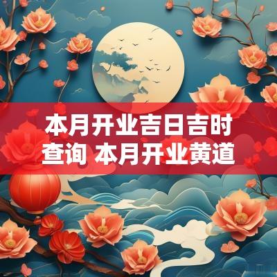 本月开业吉日吉时查询 本月开业黄道吉日查询