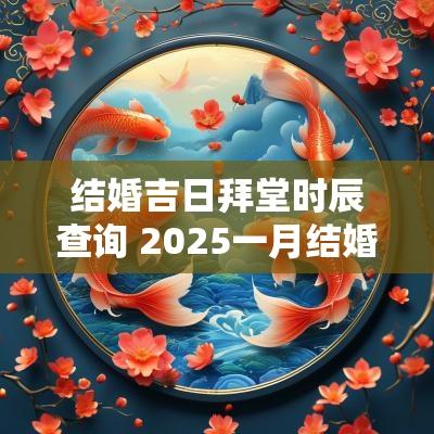 结婚吉日拜堂时辰查询 2025一月结婚吉日选择时辰