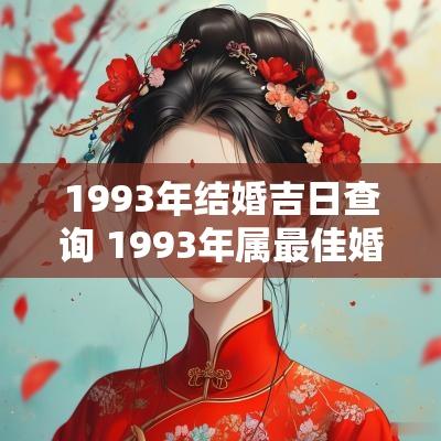 1993年结婚吉日查询 1993年属最佳婚配属相