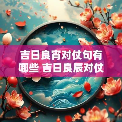 吉日良宵对仗句有哪些 吉日良辰对仗词语