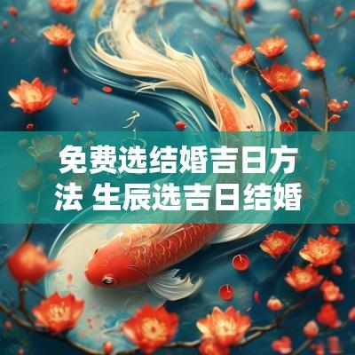 免费选结婚吉日方法 生辰选吉日结婚