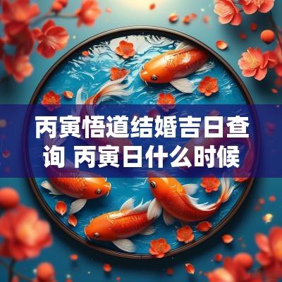 丙寅悟道结婚吉日查询 丙寅日什么时候动婚运