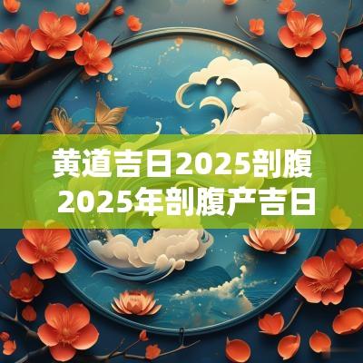 黄道吉日2025剖腹 2025年剖腹产吉日