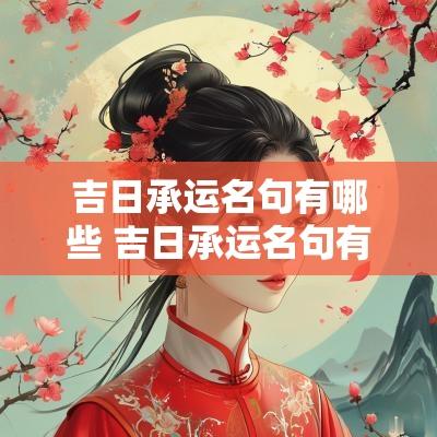 吉日承运名句有哪些 吉日承运名句有哪些呢