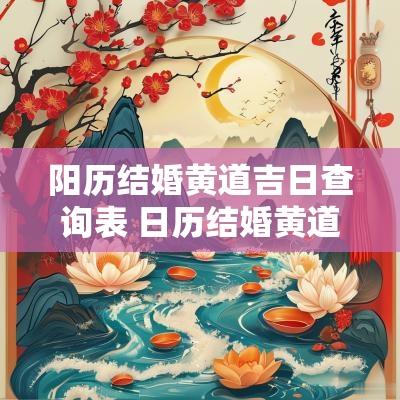 阳历结婚黄道吉日查询表 日历结婚黄道吉日