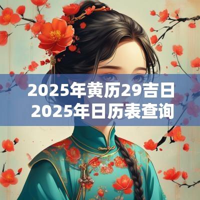 2025年黄历29吉日 2025年日历表查询表