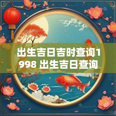 出生吉日吉时查询1998 出生吉日查询
