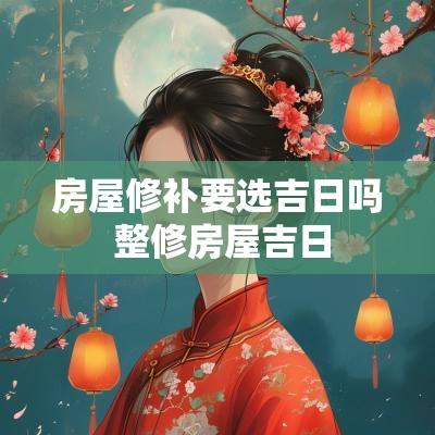 房屋修补要选吉日吗 整修房屋吉日