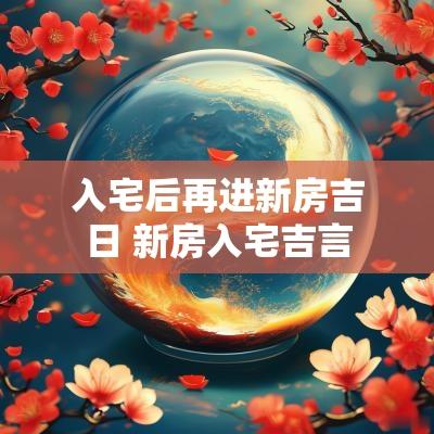 入宅后再进新房吉日 新房入宅吉言