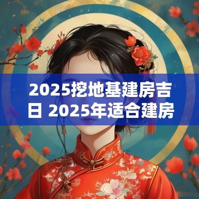 2025挖地基建房吉日 2025年适合建房吉日