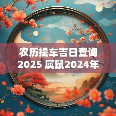 农历提车吉日查询2025 属鼠2025年1月提车黄道吉日查询