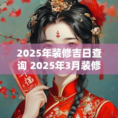 2025年装修吉日查询 2025年3月装修吉日一览表