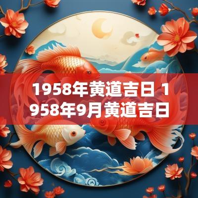1958年黄道吉日 1958年9月黄道吉日