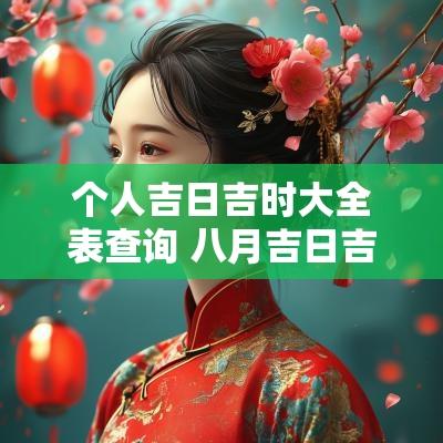 个人吉日吉时大全表查询 八月吉日吉时大全表