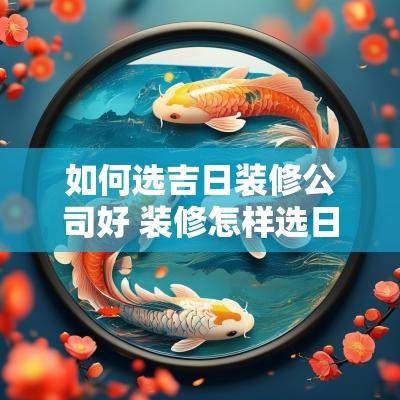 如何选吉日装修公司好 装修怎样选日子?