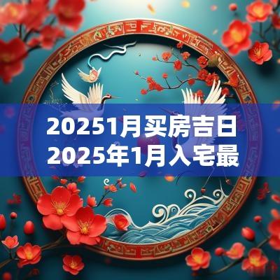 20251月买房吉日 2025年1月入宅最旺日子