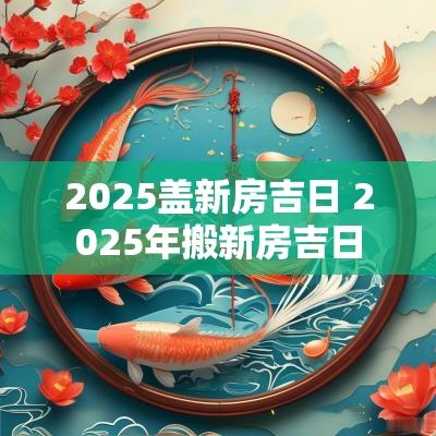 2025盖新房吉日 2025年搬新房吉日