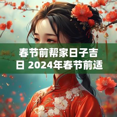 春节前帮家日子吉日 2025年春节前适合搬家的日子