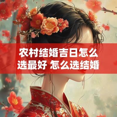 农村结婚吉日怎么选最好 怎么选结婚吉日最准确