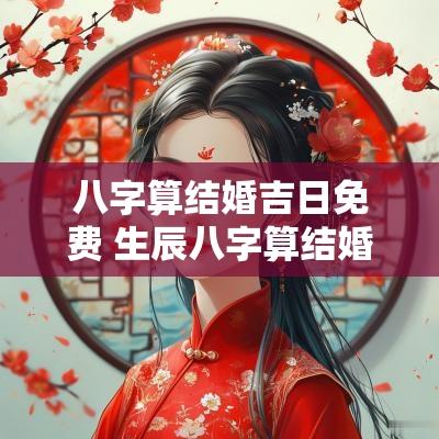 八字算结婚吉日免费 生辰八字算结婚黄道吉日免费