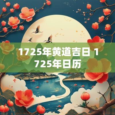 1725年黄道吉日 1725年日历