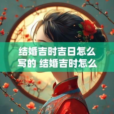 结婚吉时吉日怎么写的 结婚吉时怎么算