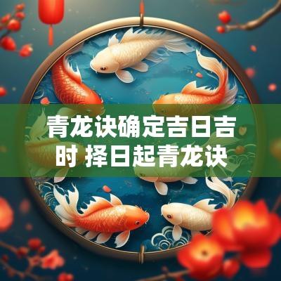 青龙诀确定吉日吉时 择日起青龙诀
