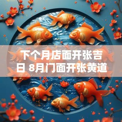 下个月店面开张吉日 8月门面开张黄道吉日