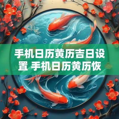 手机日历黄历吉日设置 手机日历黄历恢复