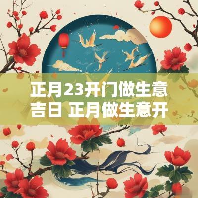 正月23开门做生意吉日 正月做生意开门吉日