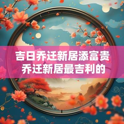 吉日乔迁新居添富贵 乔迁新居最吉利的话金宅吉祥话