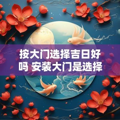 按大门选择吉日好吗 安装大门是选择安装吉日吗