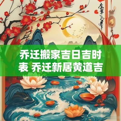 乔迁搬家吉日吉时表 乔迁新居黄道吉日2025