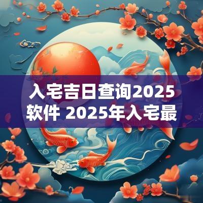 入宅吉日查询2025软件 2025年入宅最旺的吉日